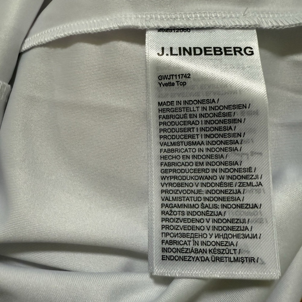 J Lindeberg Yvette Top Womens XS Golf Shirt USA Olympics White Gray Blue New - Picture 10 of 13